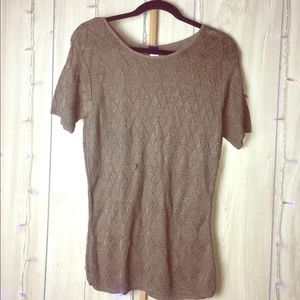 Resource Brown Knitted Woven Top
